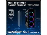 PC Gaming - GREED MK2 Power AMD  Gaming Ordenador  Computer, AMD Ryzen 7 5700X, 32 GB RAM, 1 TB SSD, GeForce RTX™ 5060 Ti, Windows 11 Pro, Negro - Imagen 4