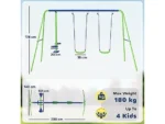 Columpios de jardín - OUTSUNNY 344-035, a partir de 3 año(s), Verde - Imagen 8