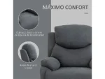 Sofá Reclinable - HOMCOM reclinable 150º, 97x96,105.5, hasta 150 kg, Gris - Imagen 8
