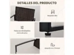 Conjunto de jardín - OUTSUNNY 63x57x76 cm, hasta 160,00 kg, Marrón - Imagen 7
